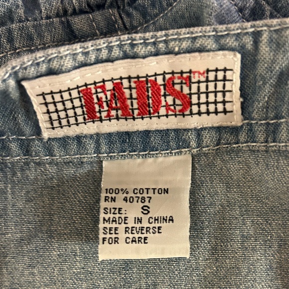 Rare Vintage FADS Denim Button Down Fit and Flare Midi Dress - Size Small - Picture 3 of 5